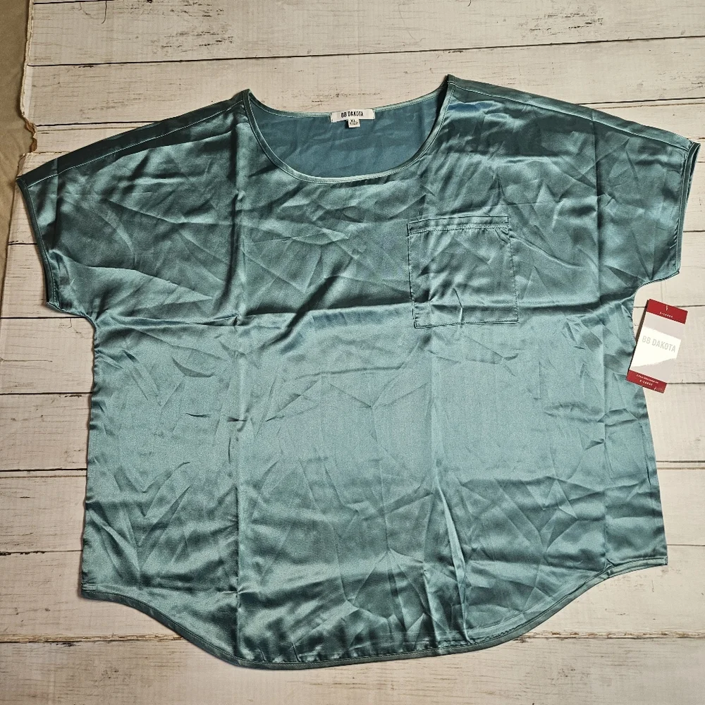 BB Dakota Teal Green 2 Piece Satin Lounge‎ Set NWT Size XL